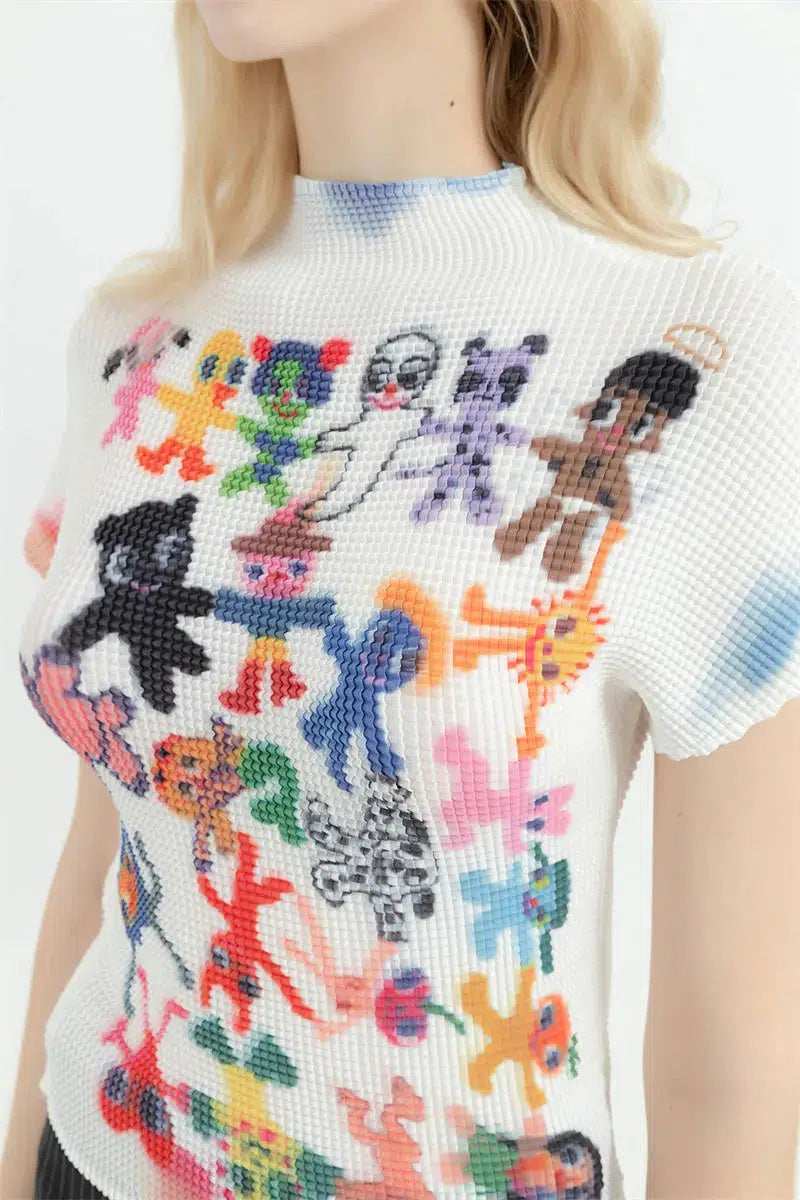 Cartoon Figures Printed Top