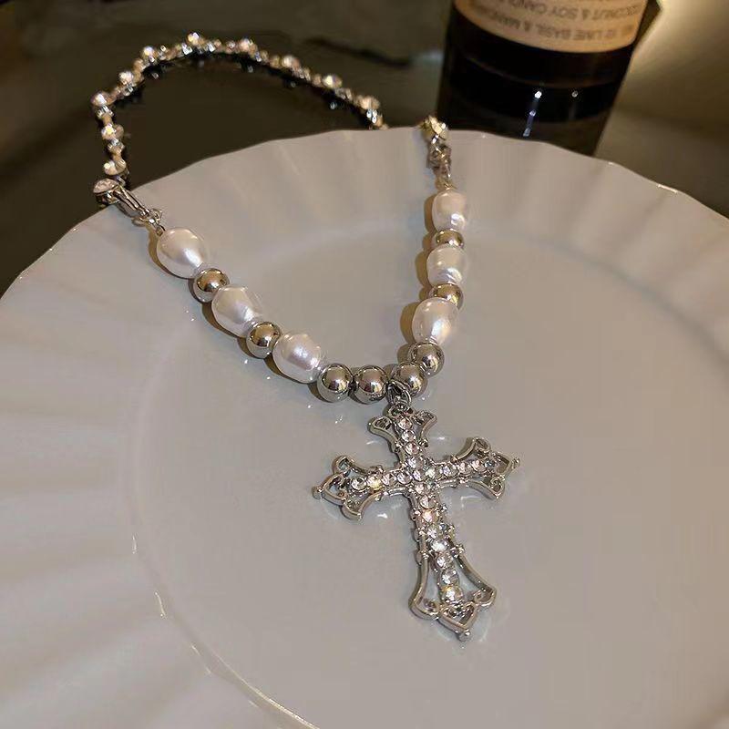 Cross Pearl Necklace