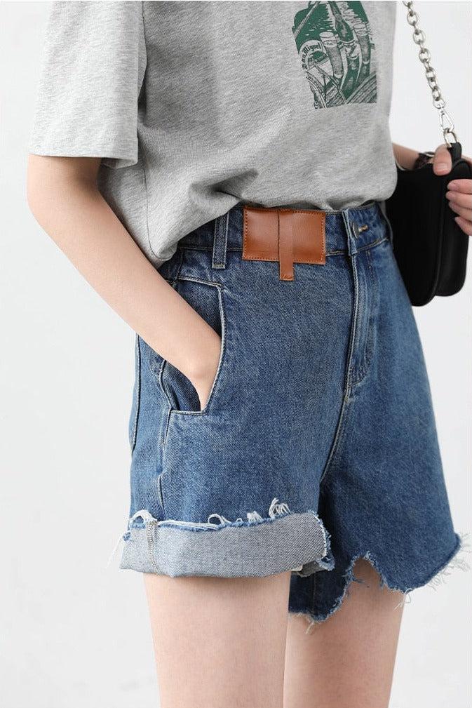 Distressed Jean Shorts