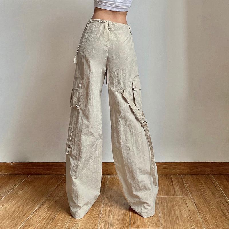 Drawstring Low Rise Cargo Pants