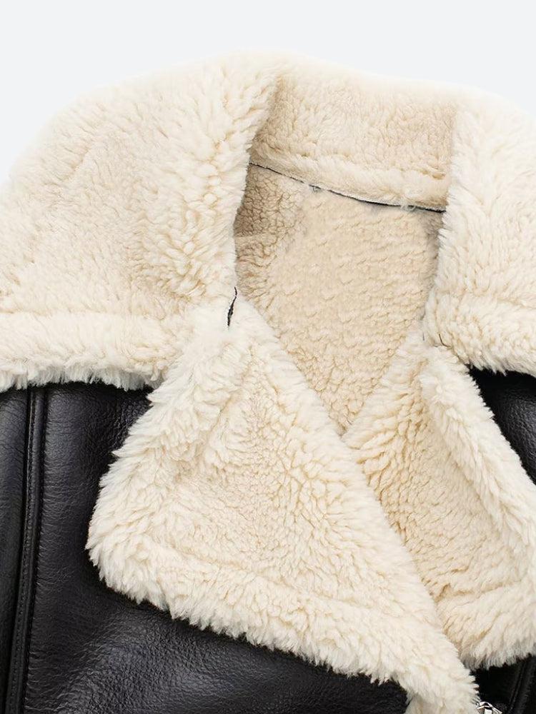 Faux Fur Lined Biker Jacket