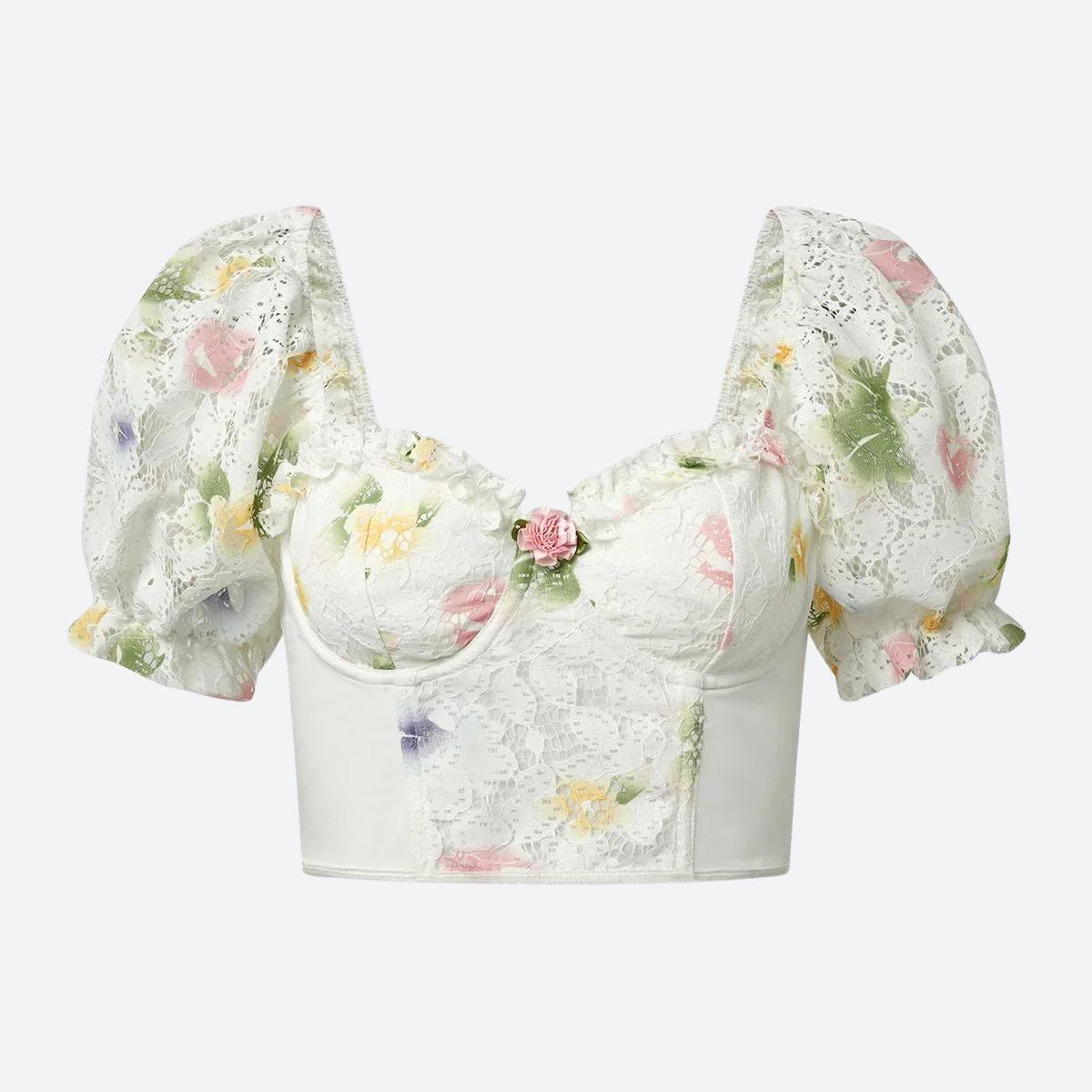 Floral Crop Corset Top