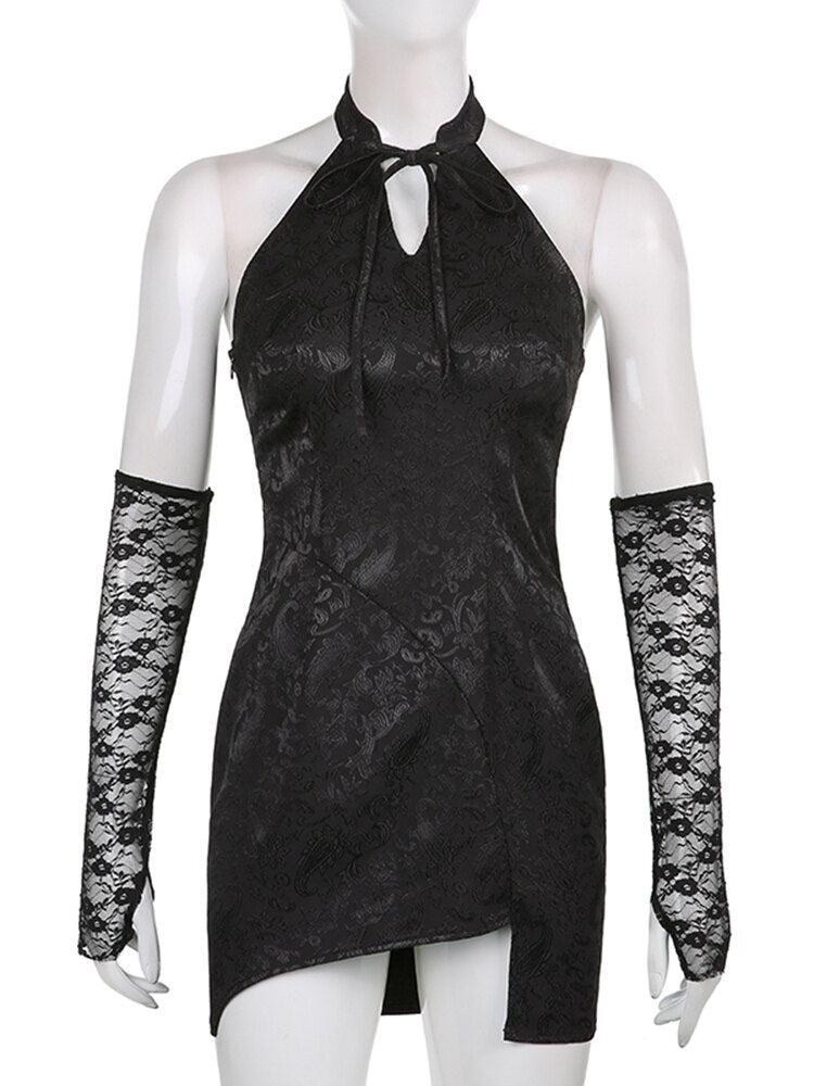 Goth Halter Mini Dress