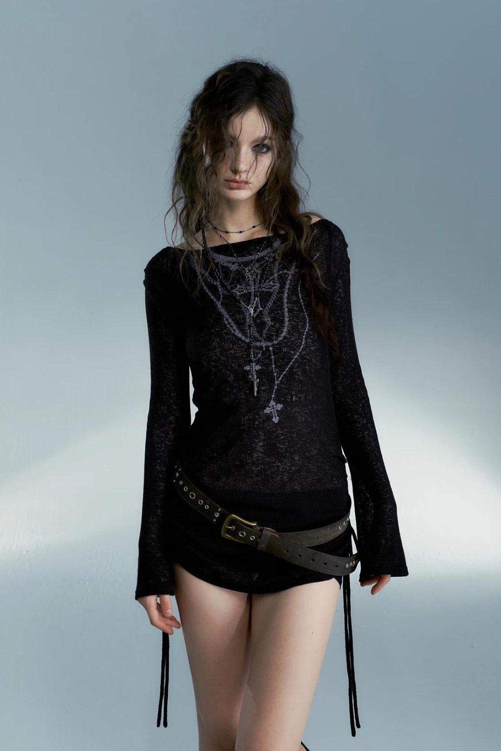 Grunge Cross Necklace Designed Top