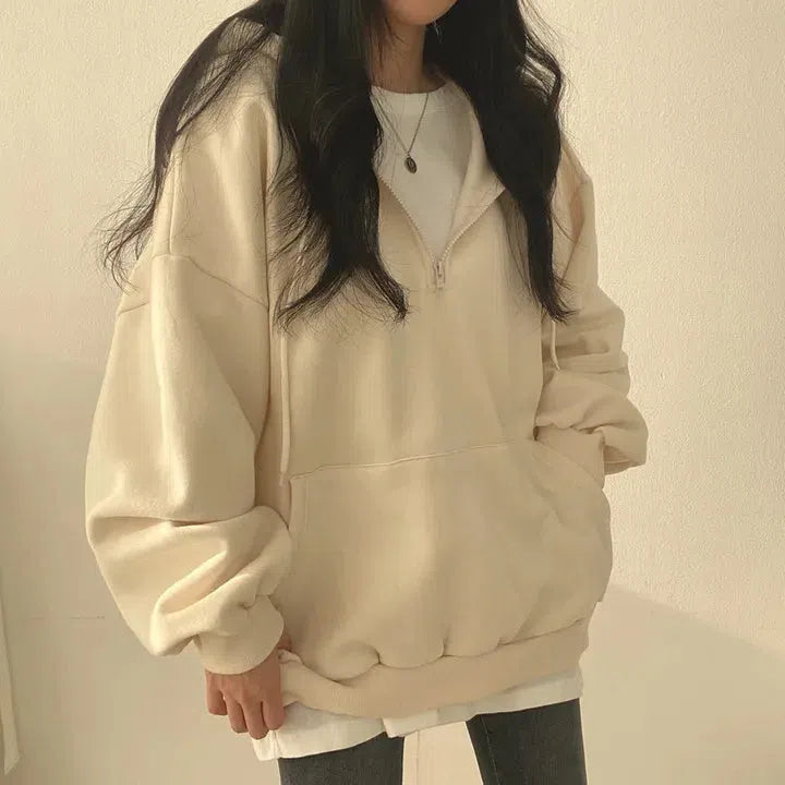 Indie Oversized Zip Up Hoodie