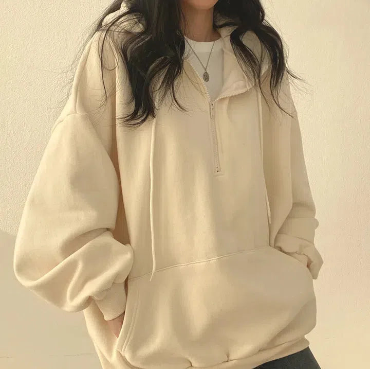 Indie Oversized Zip Up Hoodie