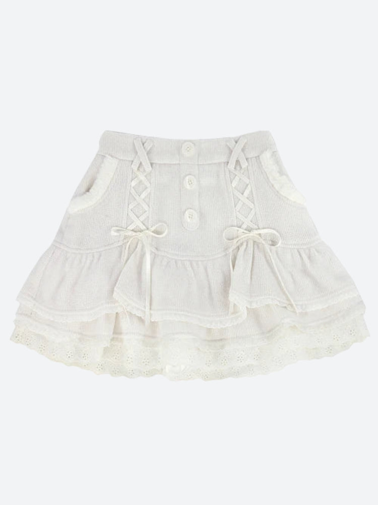 Kawaii Ruffled Layered Lace Mini Skirt