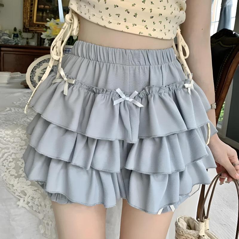 Kawaii Top & Ruffled Mini Skirt Two Piece Set