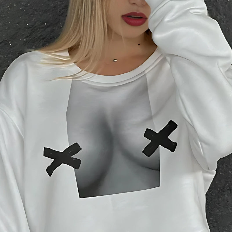 No Nipples Crop Sweatshirt