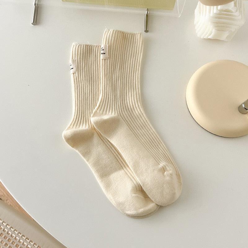 Pastel Colors Mid Cut Socks