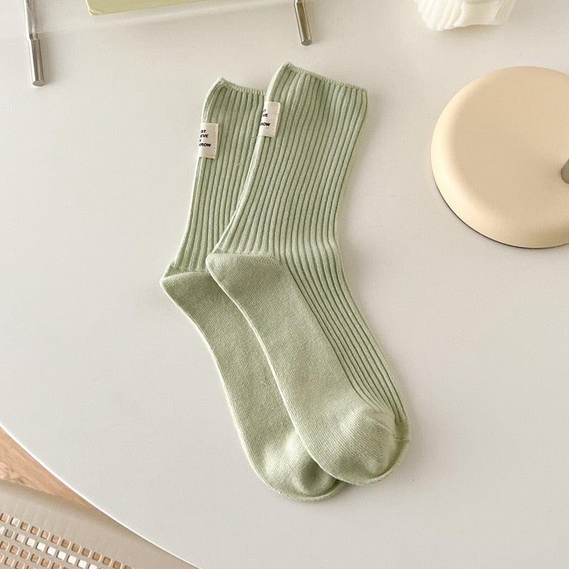 Pastel Colors Mid Cut Socks