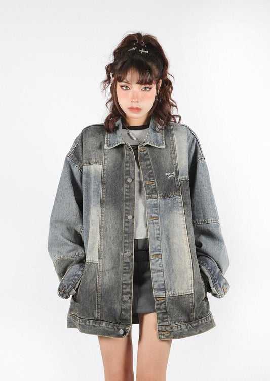 Patchwork Oversized Denim Jacket