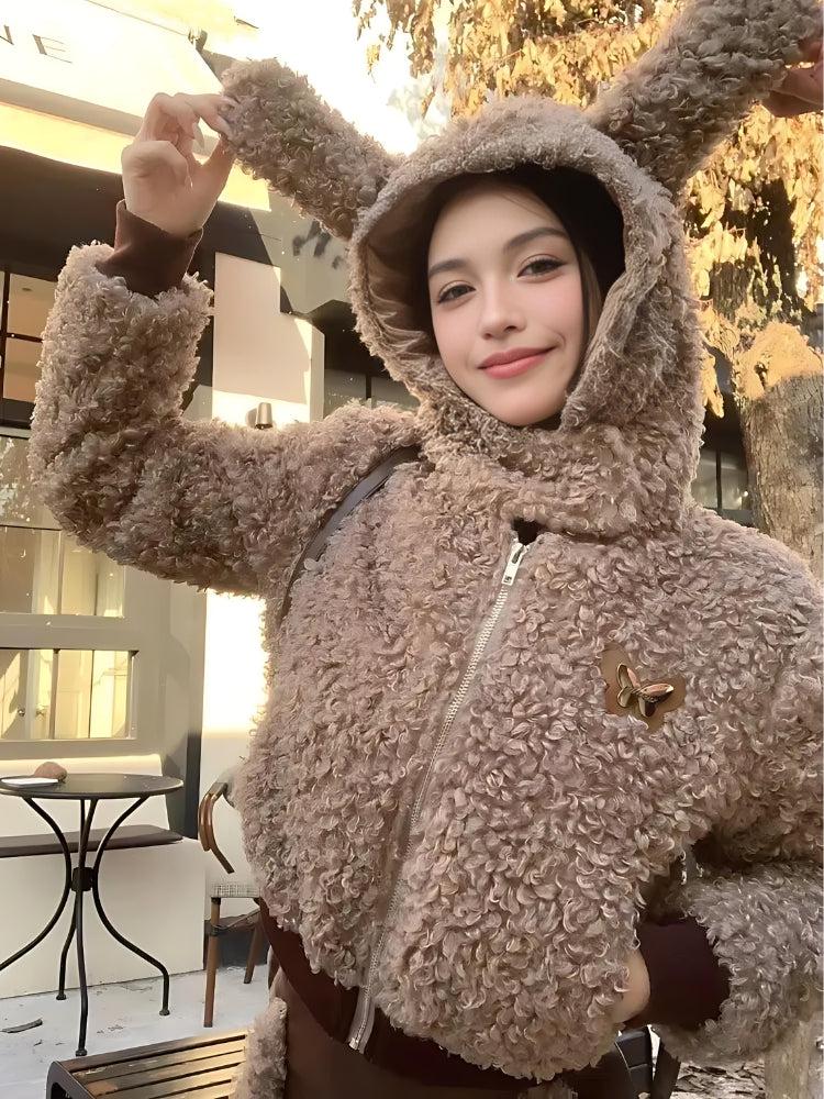 Rabbit Hood Teddy Two Piece Set