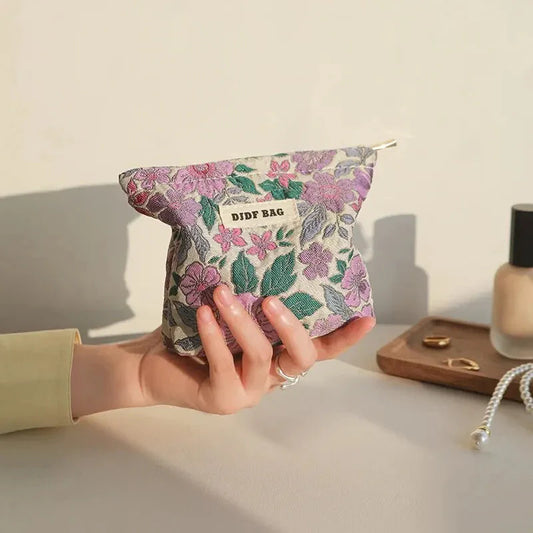 Soft Girl Floral Mini Makeup Bag