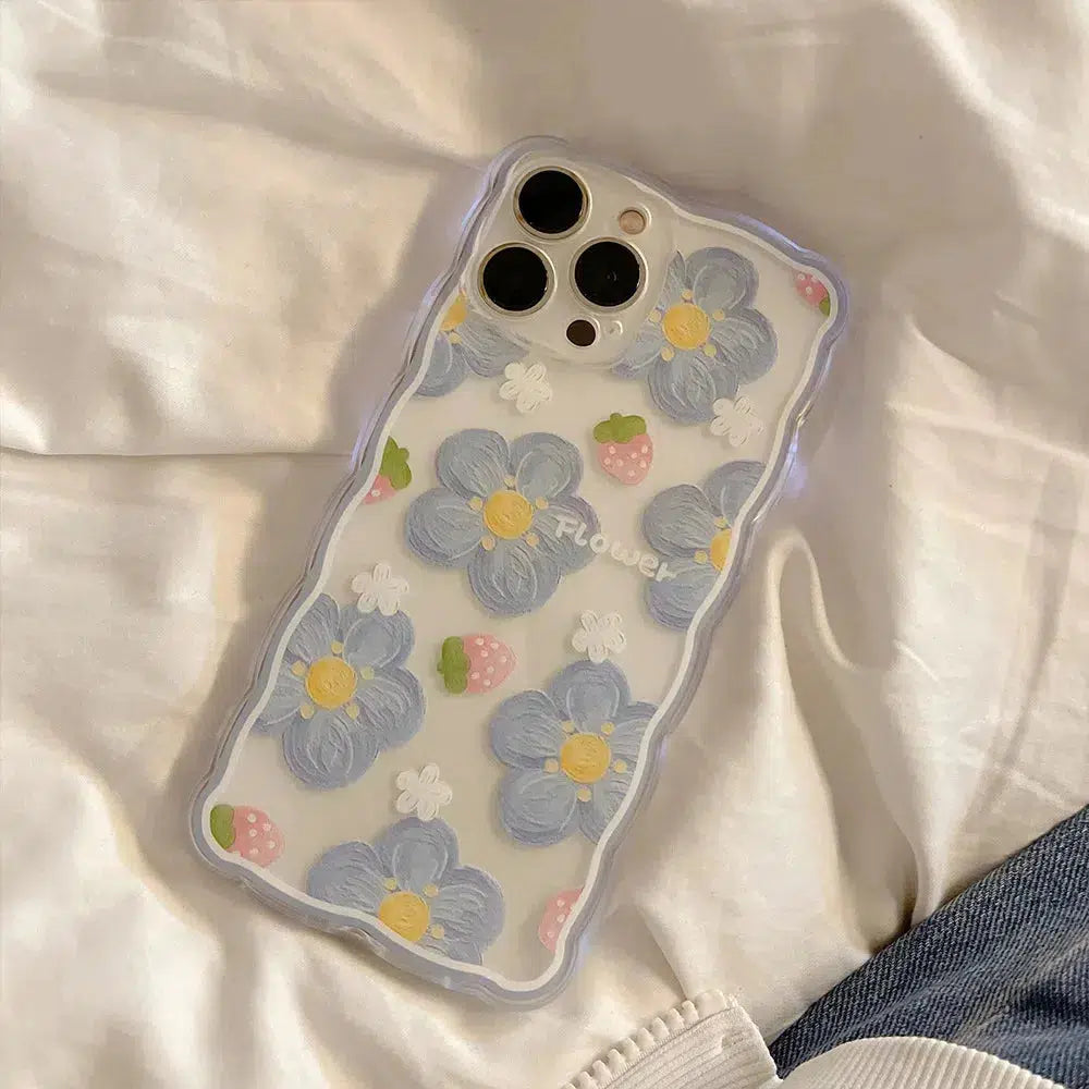 Soft Girl Flowers Clear Phone Case