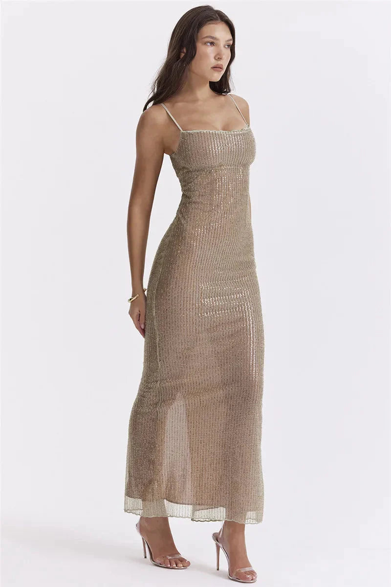 Sparkle Sequined Fit Maxi Dress