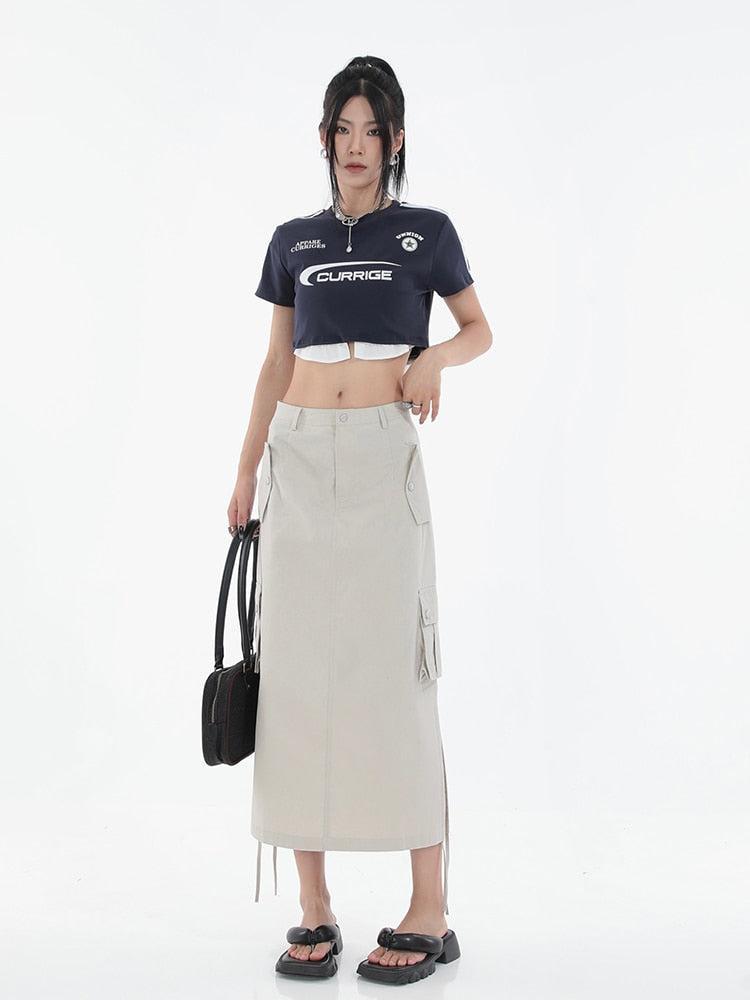 Tech Parachute Maxi Skirt