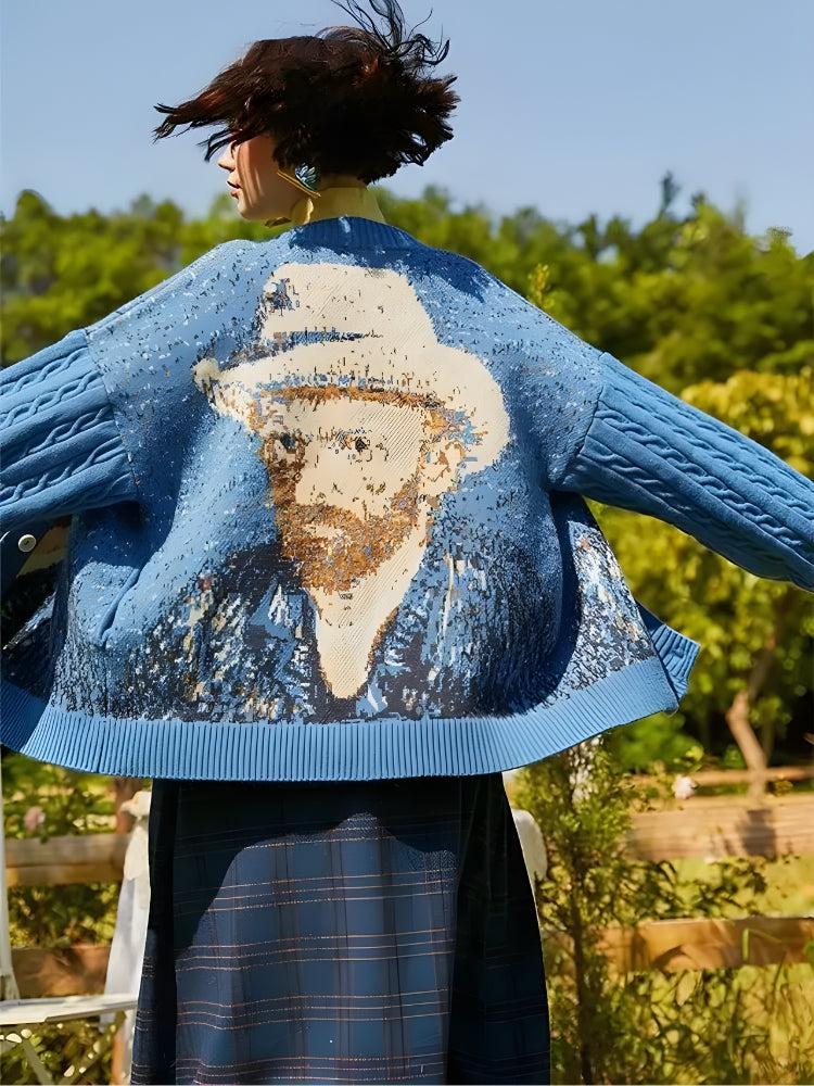 Van Gogh Self Portrait Cardigan