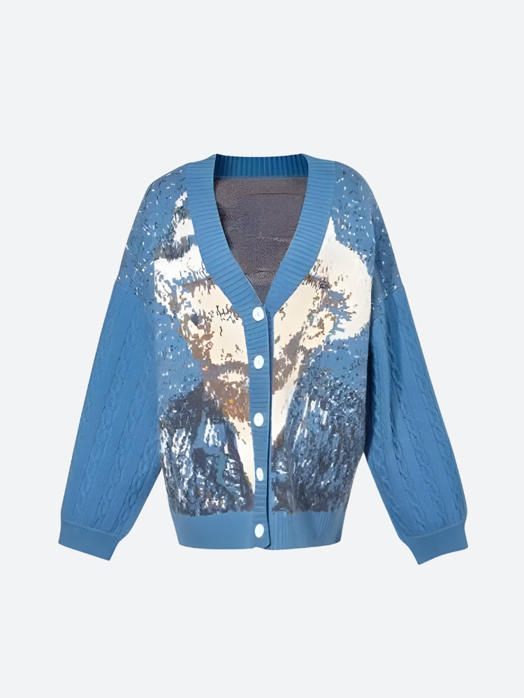 Van Gogh Self Portrait Cardigan