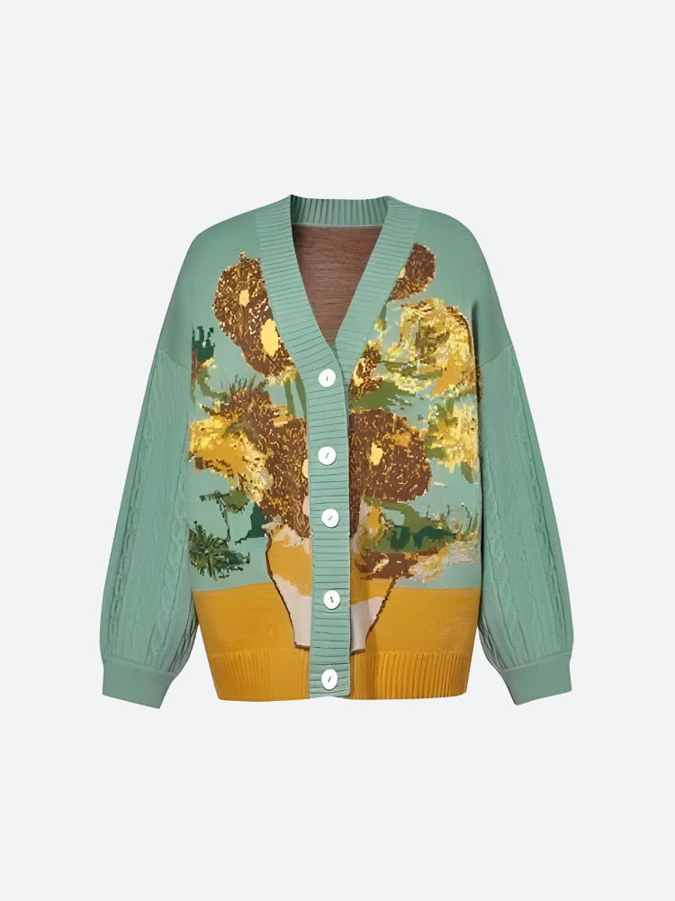 Van Gogh Sunflowers Cardigan