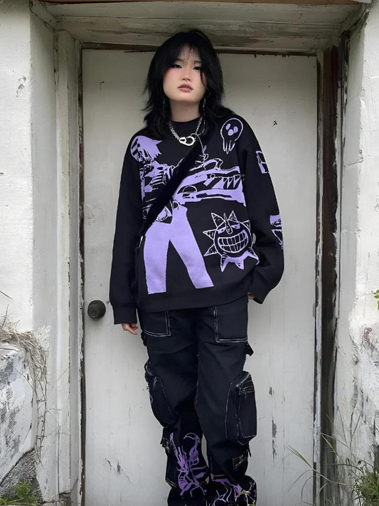 Y2K Anime Knitted Sweater