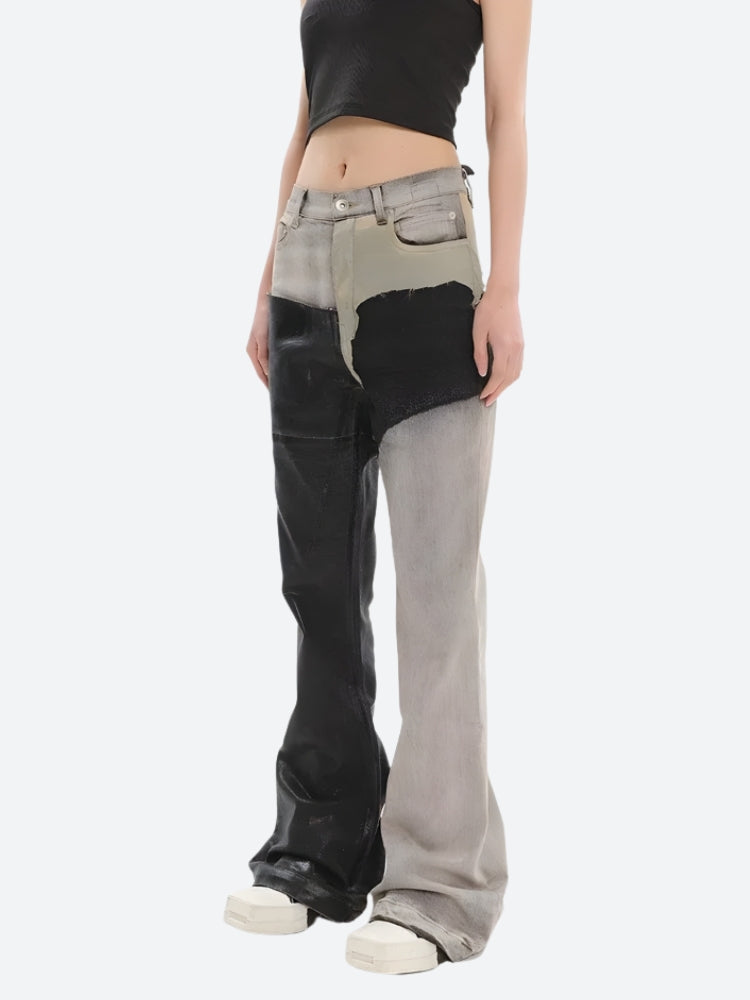 Y2K Grunge Patchwork Flare Pants