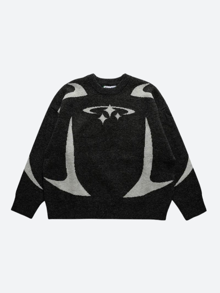 Y2K Star Futuristic Knitted Sweater