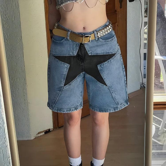 Y2K Star Jean Shorts