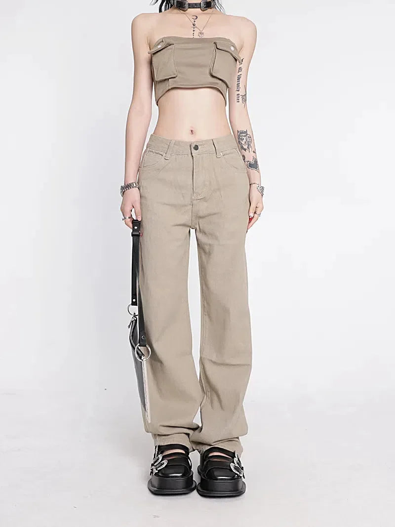 Y2K Star Pockets High Waist Jeans