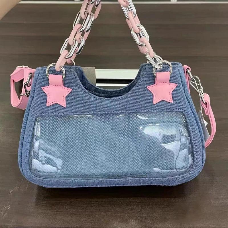 Y2k Star Transparent Denim Bag